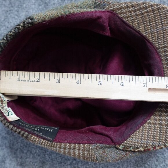 Vintage Schuman Sullivan Newsboy Cap Brown Tweed Wool USA Peaky Blinders - Picture 8 of 14